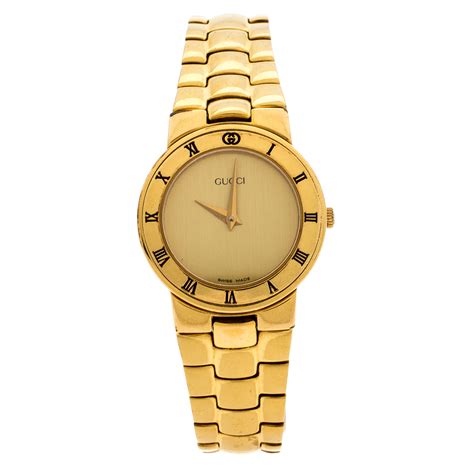 gold gucci white|Gucci gold watch ladies.